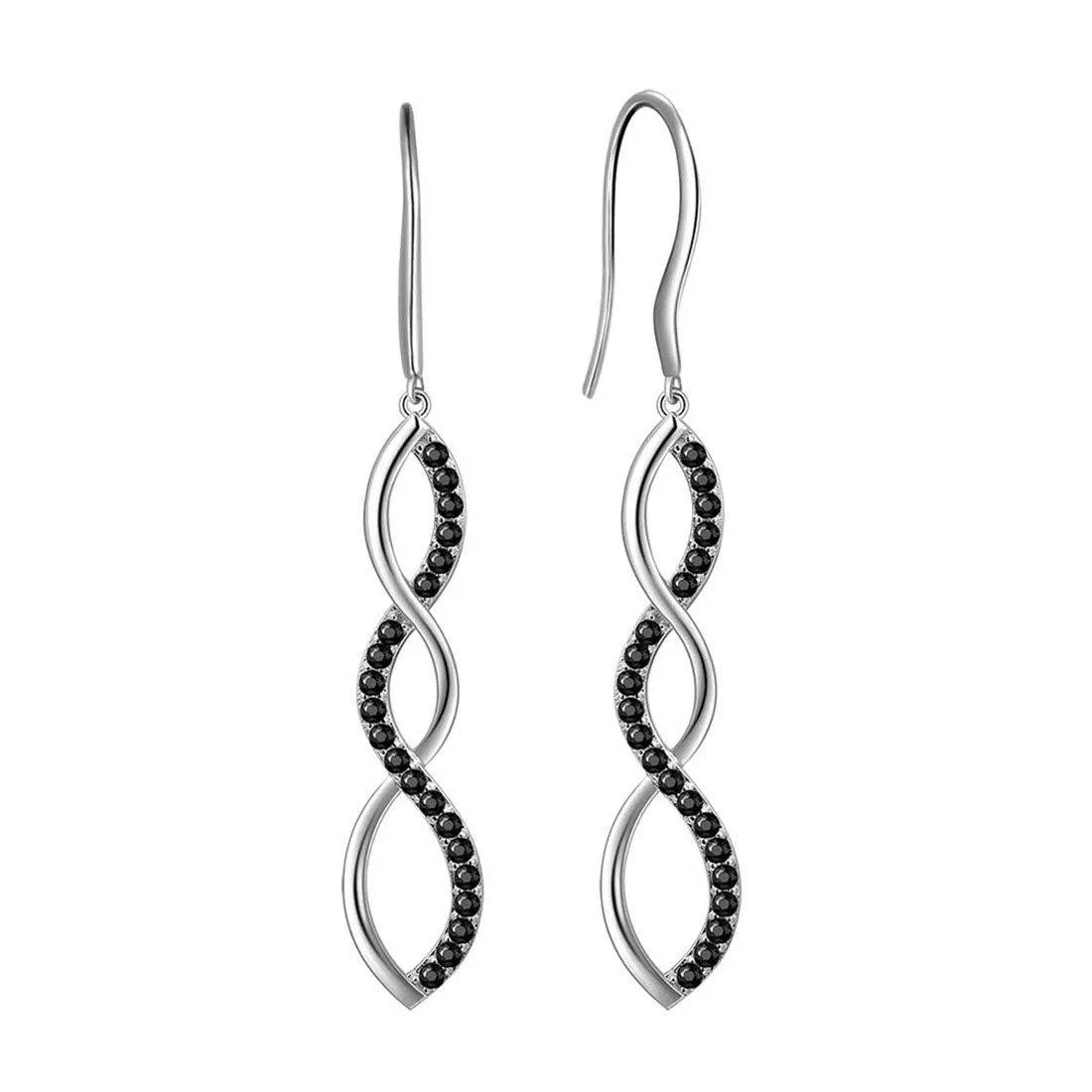 Infinity Women Dangle Earrings Drop Jewelry 925 Sterling Silver