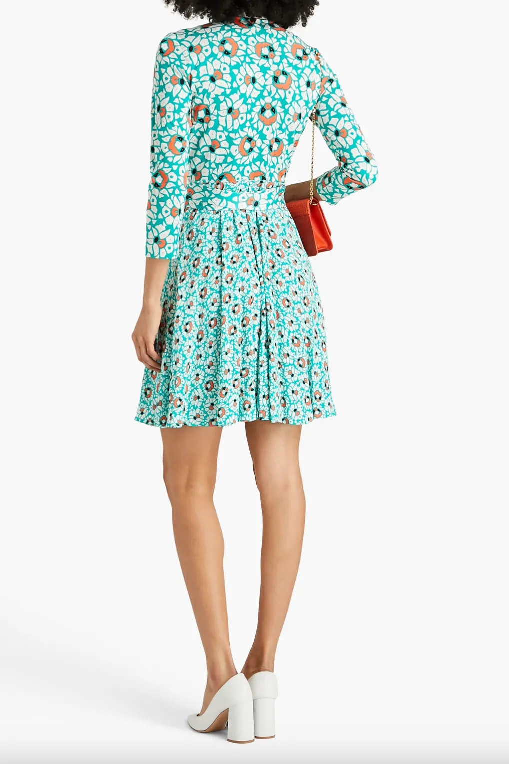 Irina Mini Wrap Dress - Pebbles Summer Turquoise