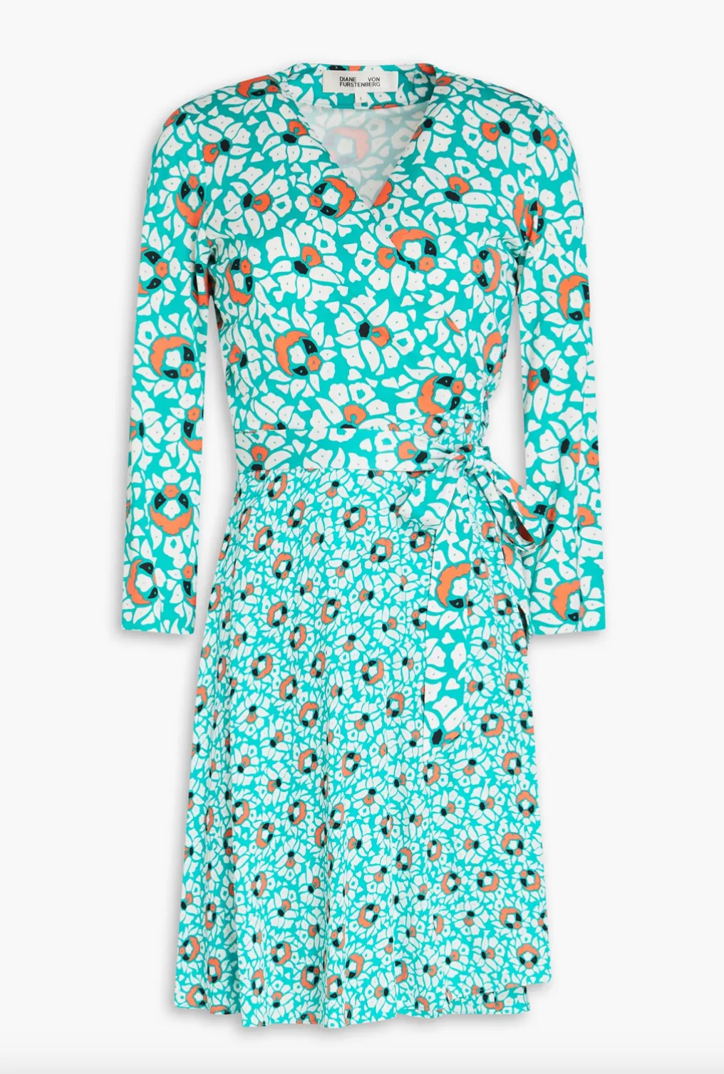 Irina Mini Wrap Dress - Pebbles Summer Turquoise