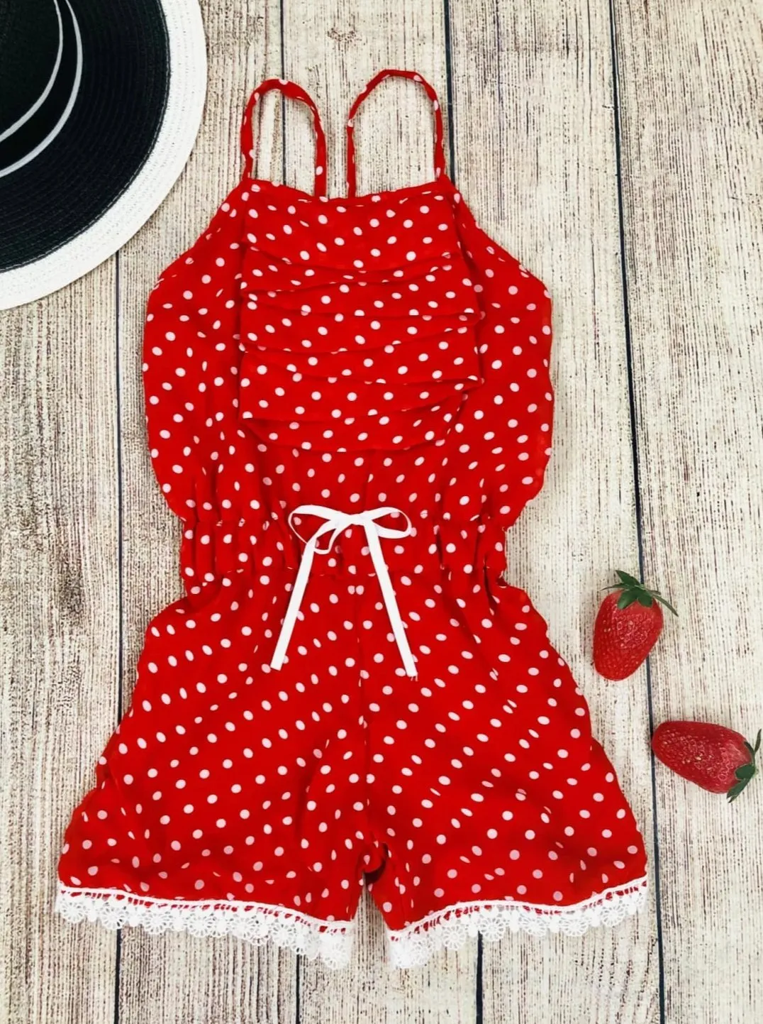 I've Been Spotted Cascading Ruffle Romper