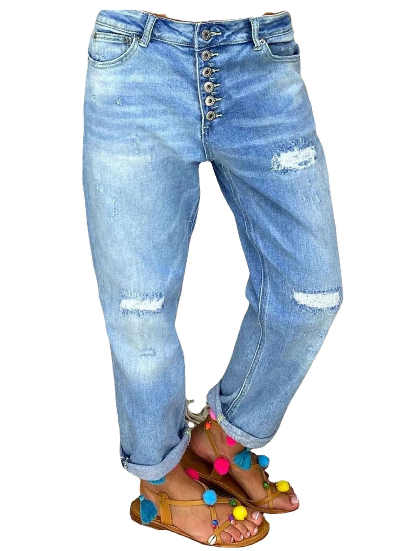 Jeans High-waisted Jeans Summer Jeans Loose Slim Jeans Straight Daddy Pants