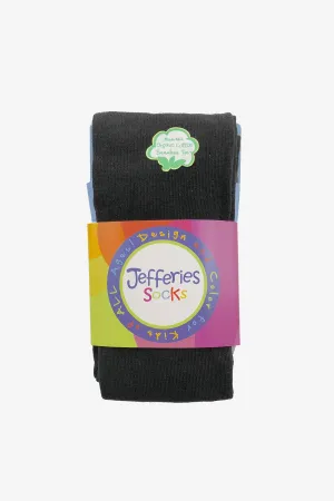 Jefferies Socks Seamless Organic Cotton Girls Tights - Black