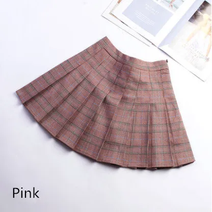 Jfashion Plaid Pleated Skirt KF30366