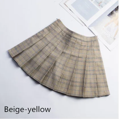 Jfashion Plaid Pleated Skirt KF30366