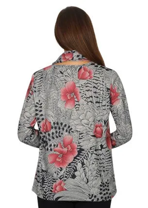 Jillian Poppy Print Top