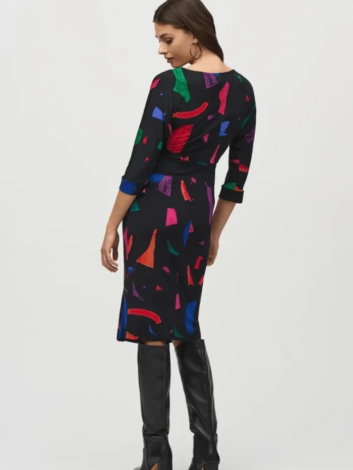 Joseph Ribkoff Women's Silky Knit Abstract Print Sheath Dress 244240 Col 178