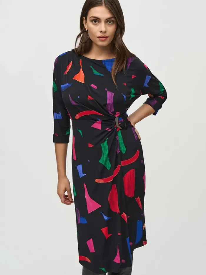 Joseph Ribkoff Women's Silky Knit Abstract Print Sheath Dress 244240 Col 178