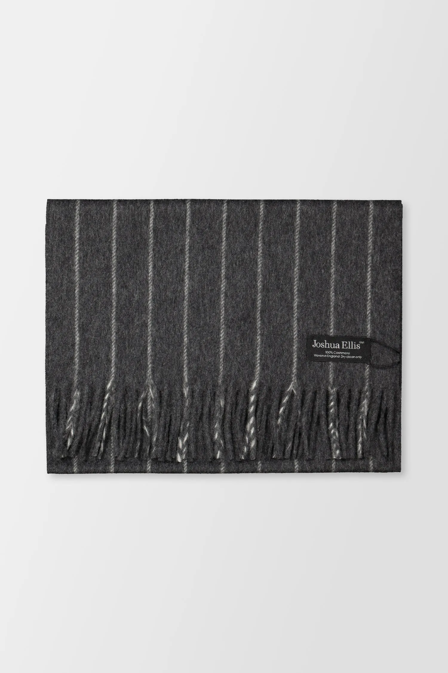 Joshua Ellis Mid Steel/White Grey Chalkstripe Scarf