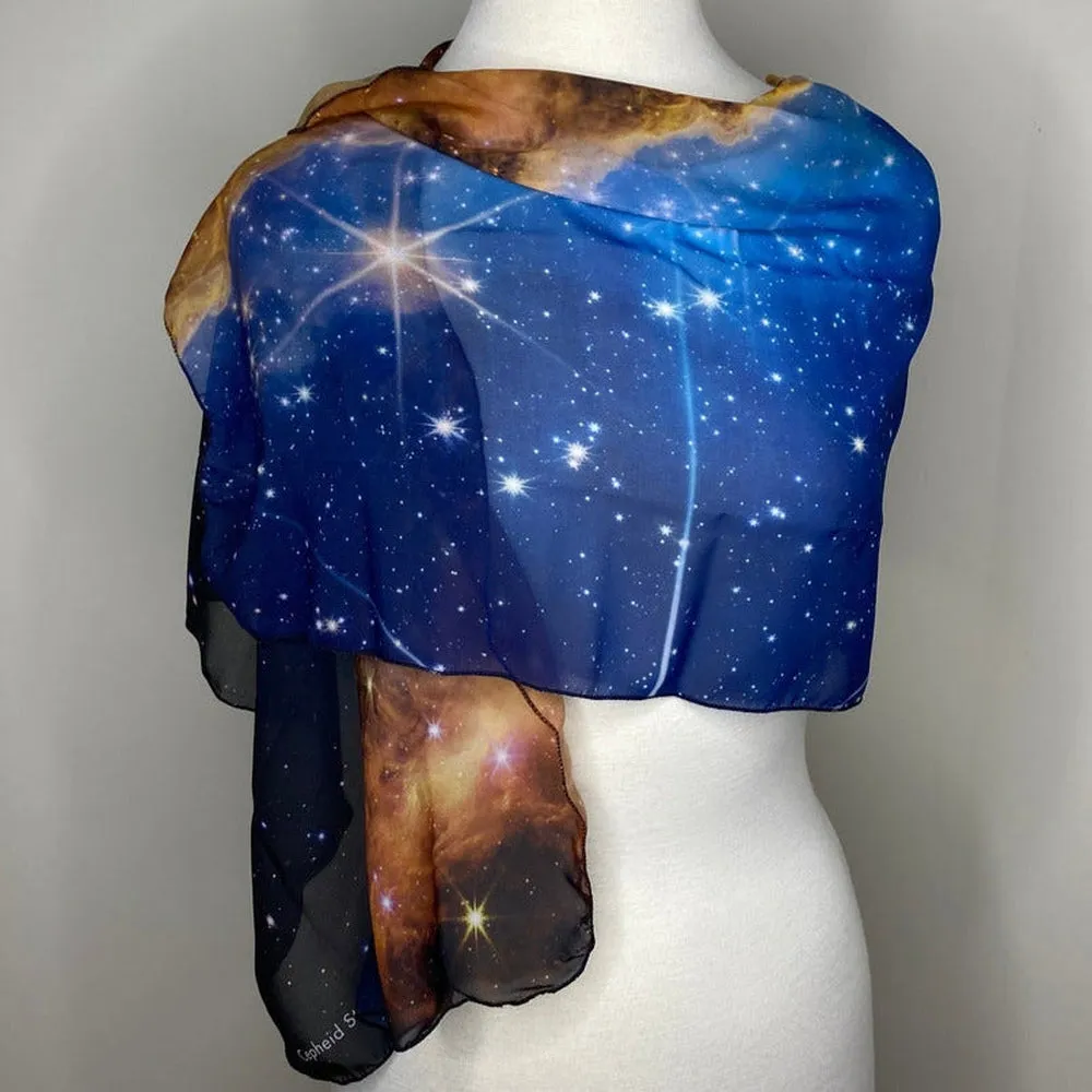 JWST Carina Nebula Chiffon Scarf