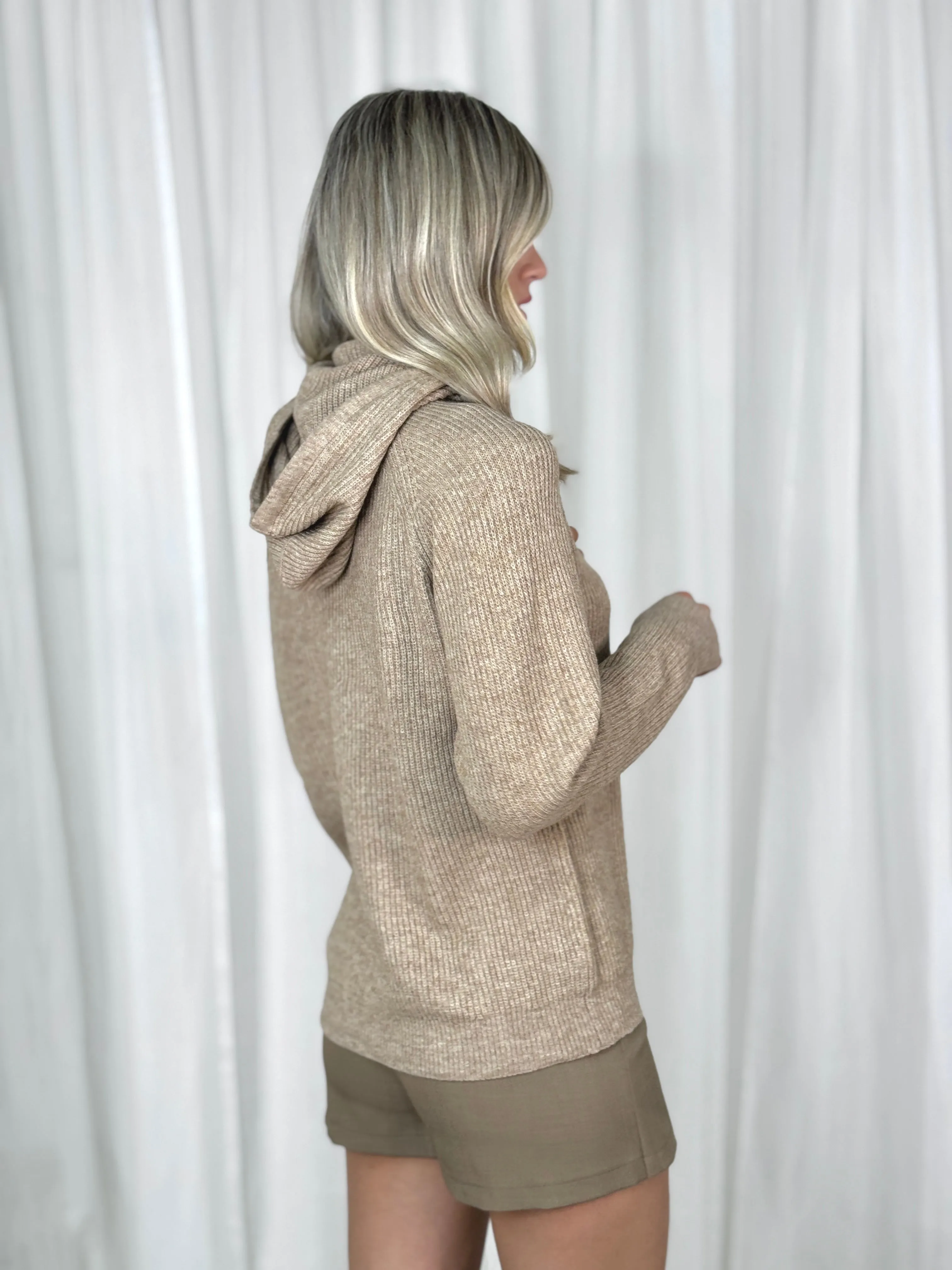 Kiera Ribbed Jumper In Taupe