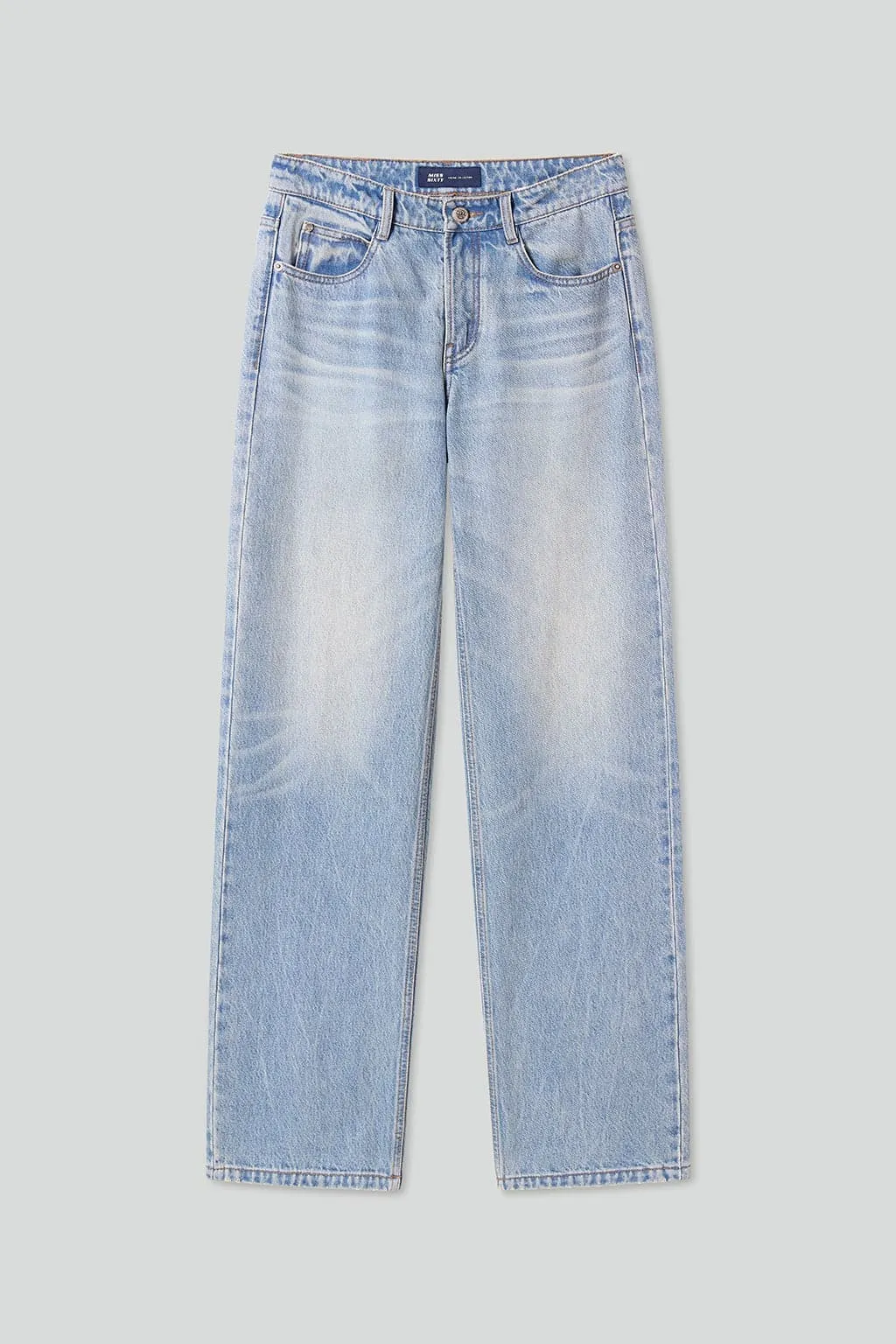 Light Blue Low-Rise Straight Fit Jeans