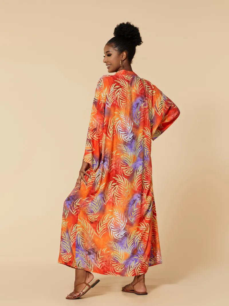 Look At The Sky Rayon Long Kimono Jacket