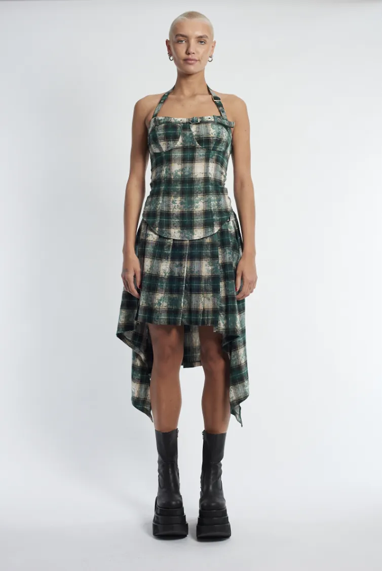 LORE PLEATED TARTAN SKIRT