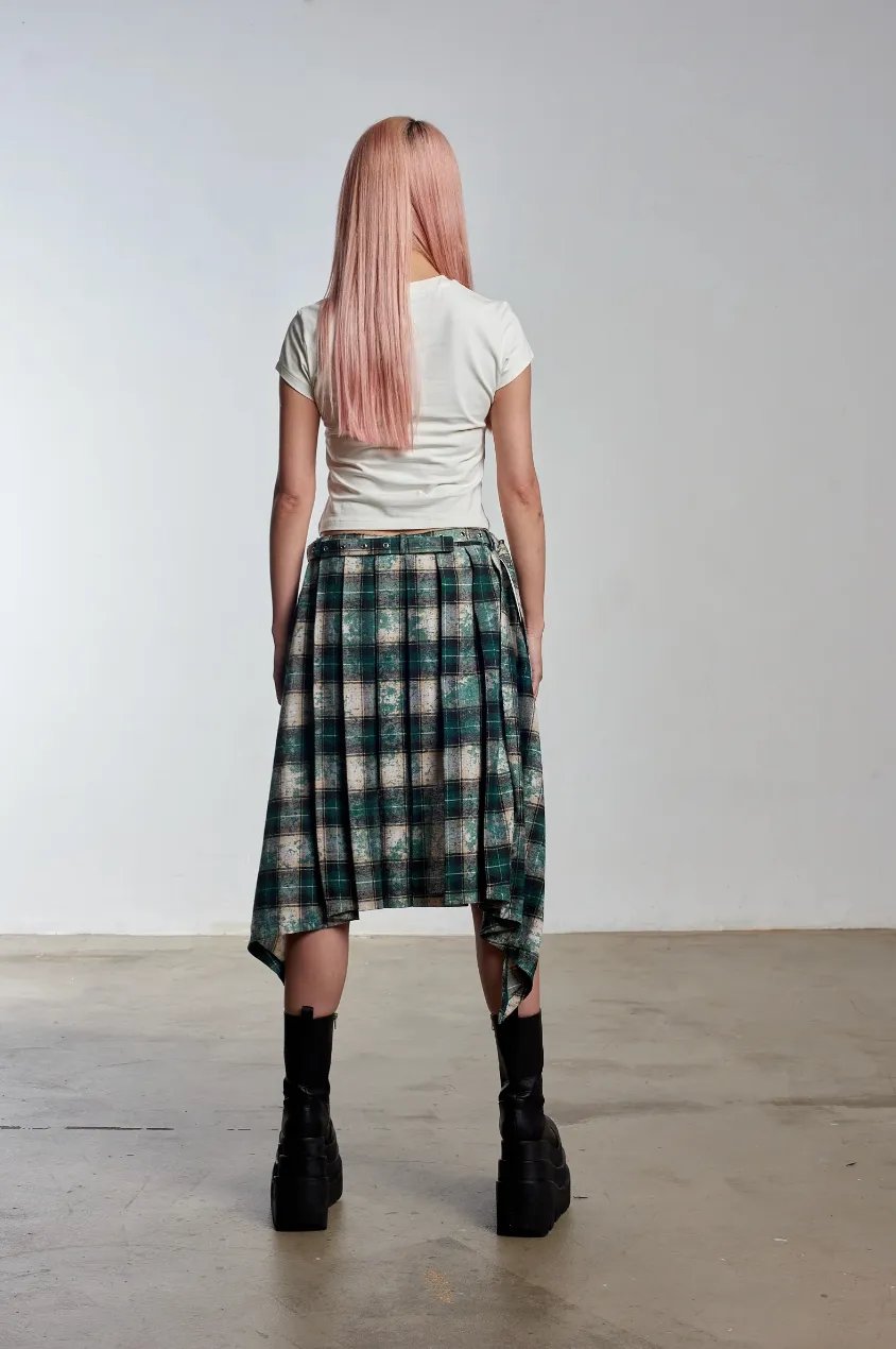 LORE PLEATED TARTAN SKIRT