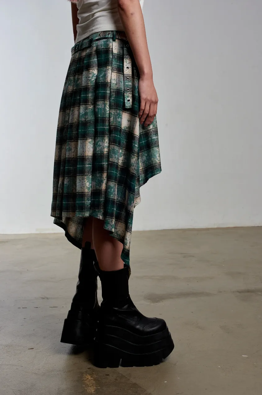 LORE PLEATED TARTAN SKIRT