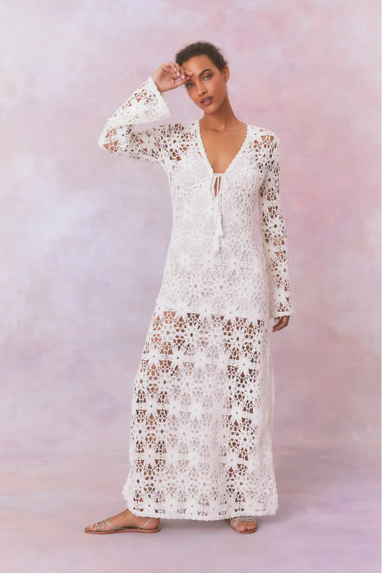 Lorne Cotton Crochet Maxi Dress