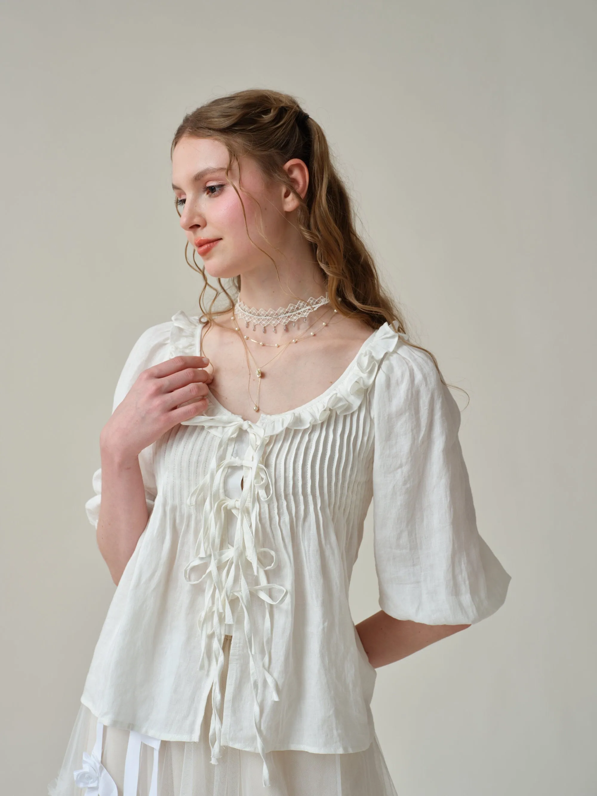 Louise 11 | handmade victorian vintage linen blouse