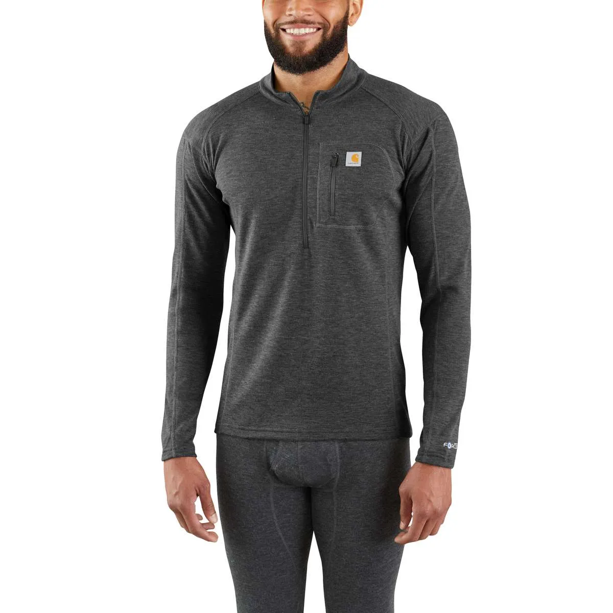 MBL120 - Carhartt Men's FORCE® Heavyweight Synthetic-Wool Blend Base Layer Quarter-Zip Pocket Top