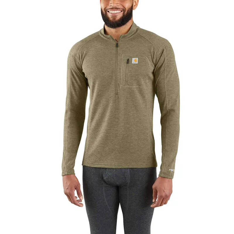 MBL120 - Carhartt Men's FORCE® Heavyweight Synthetic-Wool Blend Base Layer Quarter-Zip Pocket Top