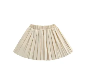 Megan Faux PU Pleated Kids Skirt