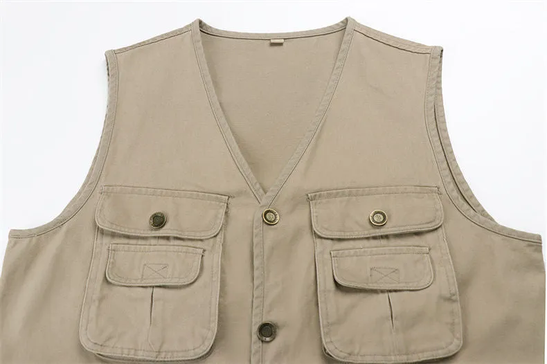 Men's Outdoor Multi-Pocket Fishing Vest Sleeveless Breathable Jacket | D210-N701