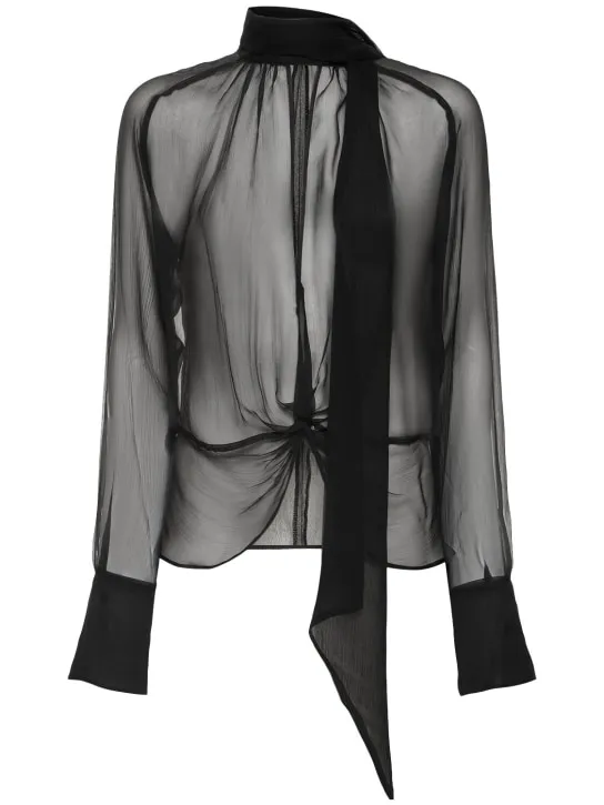 Nina Ricci   Silk shirt w/scarf 