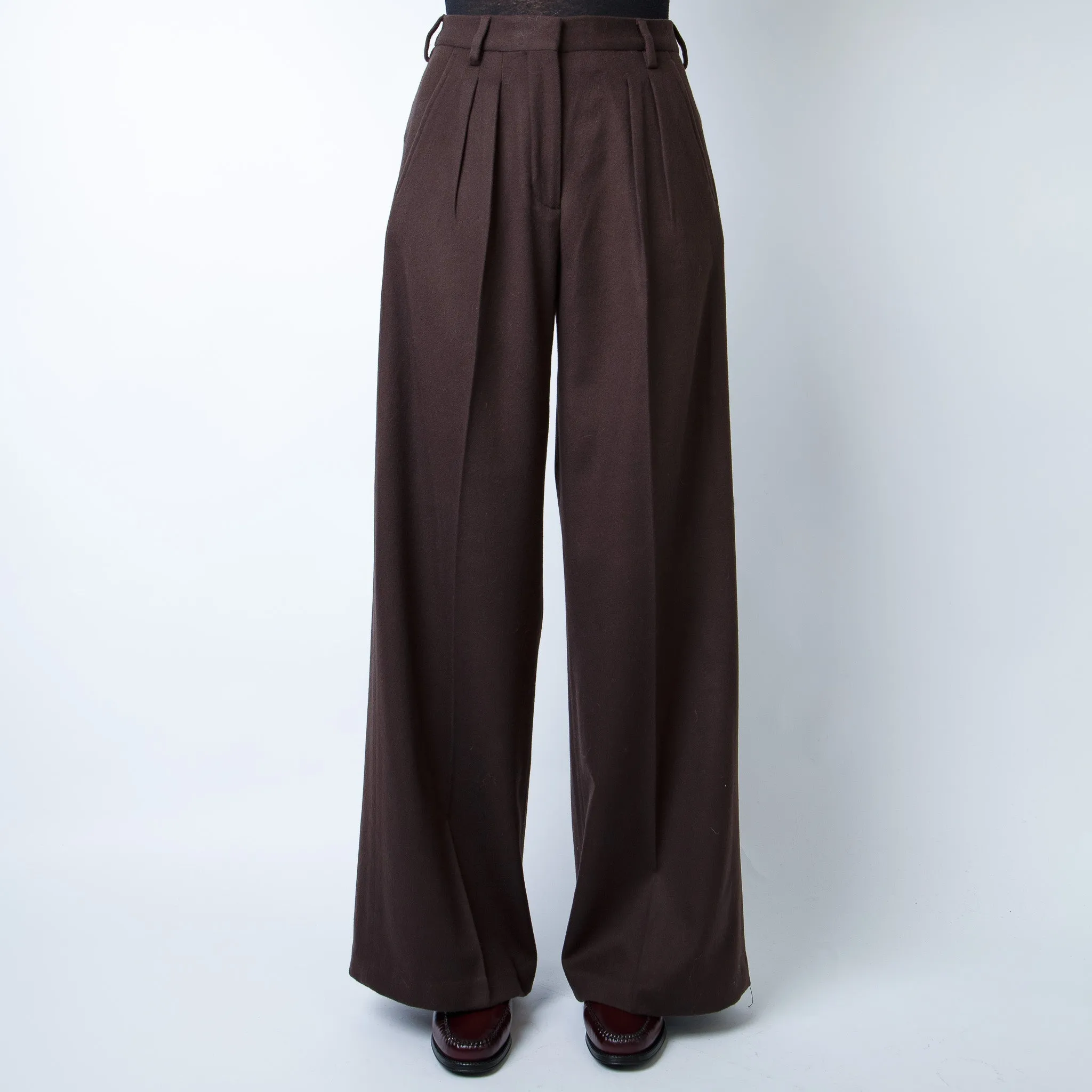 OFFICINE GENERALE TROUSERS WTLGS450 DARK COFFE BROWN