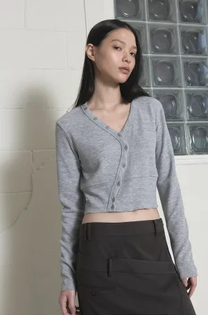 [ORDES] FW 24 CURVE CARDIGAN - GREY