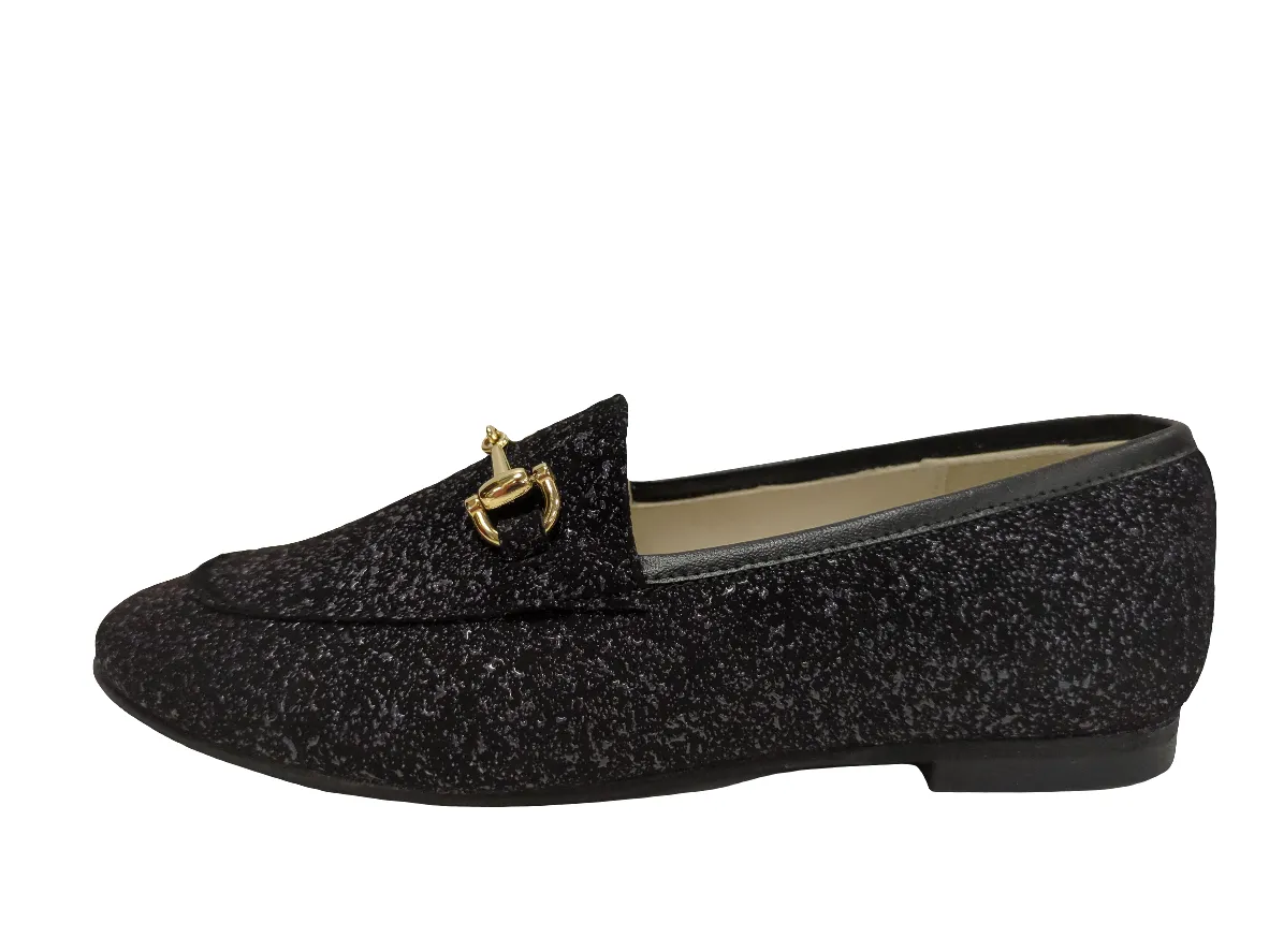 Orkideas  Black Speckled Slip On With Chain F2776