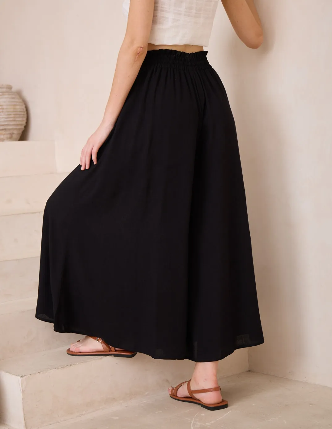 Panama Black Palazzo Pants