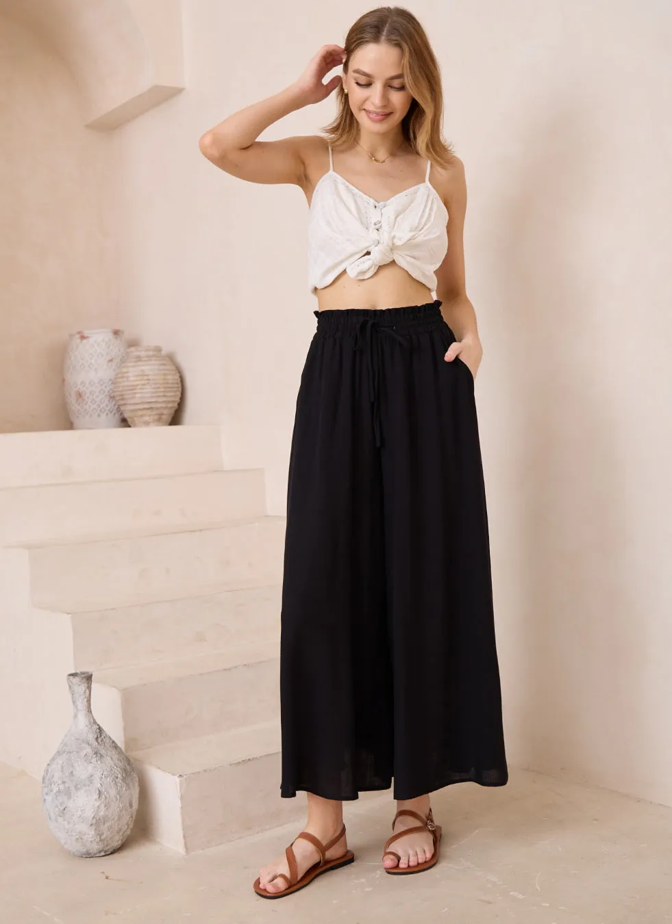 Panama Black Palazzo Pants