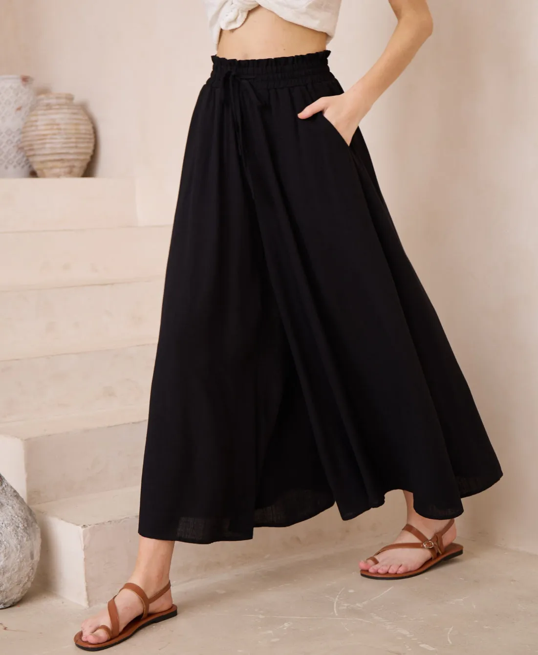 Panama Black Palazzo Pants