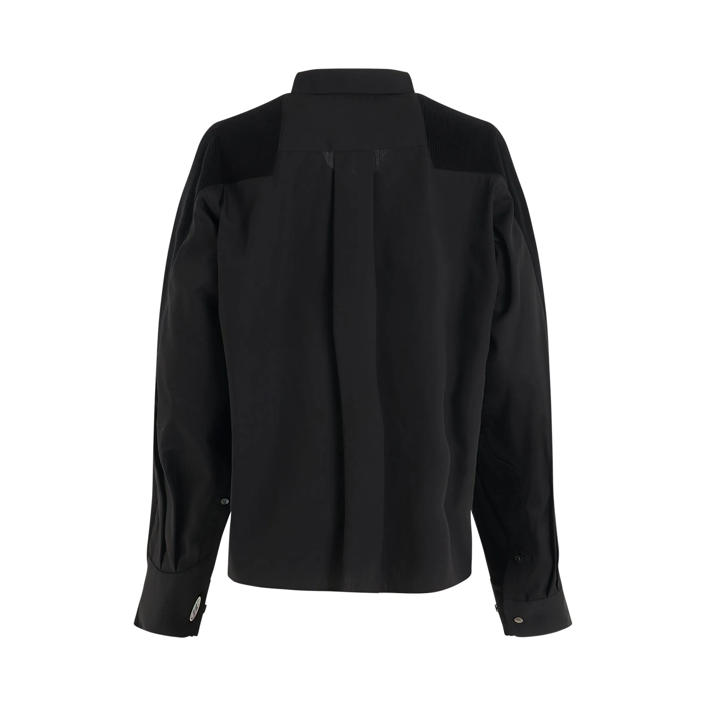 Panelled Cotton Cardigan in Black