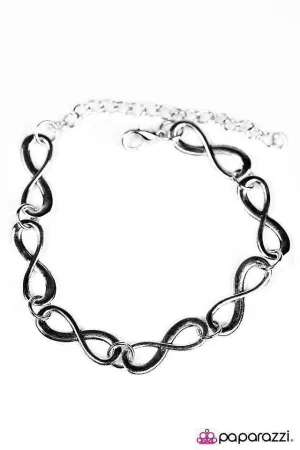 Paparazzi Accessories  - PAPARAZZI "GIVE ME TIME" #B617 Peg - Gunmetal INFINITY BRACELET