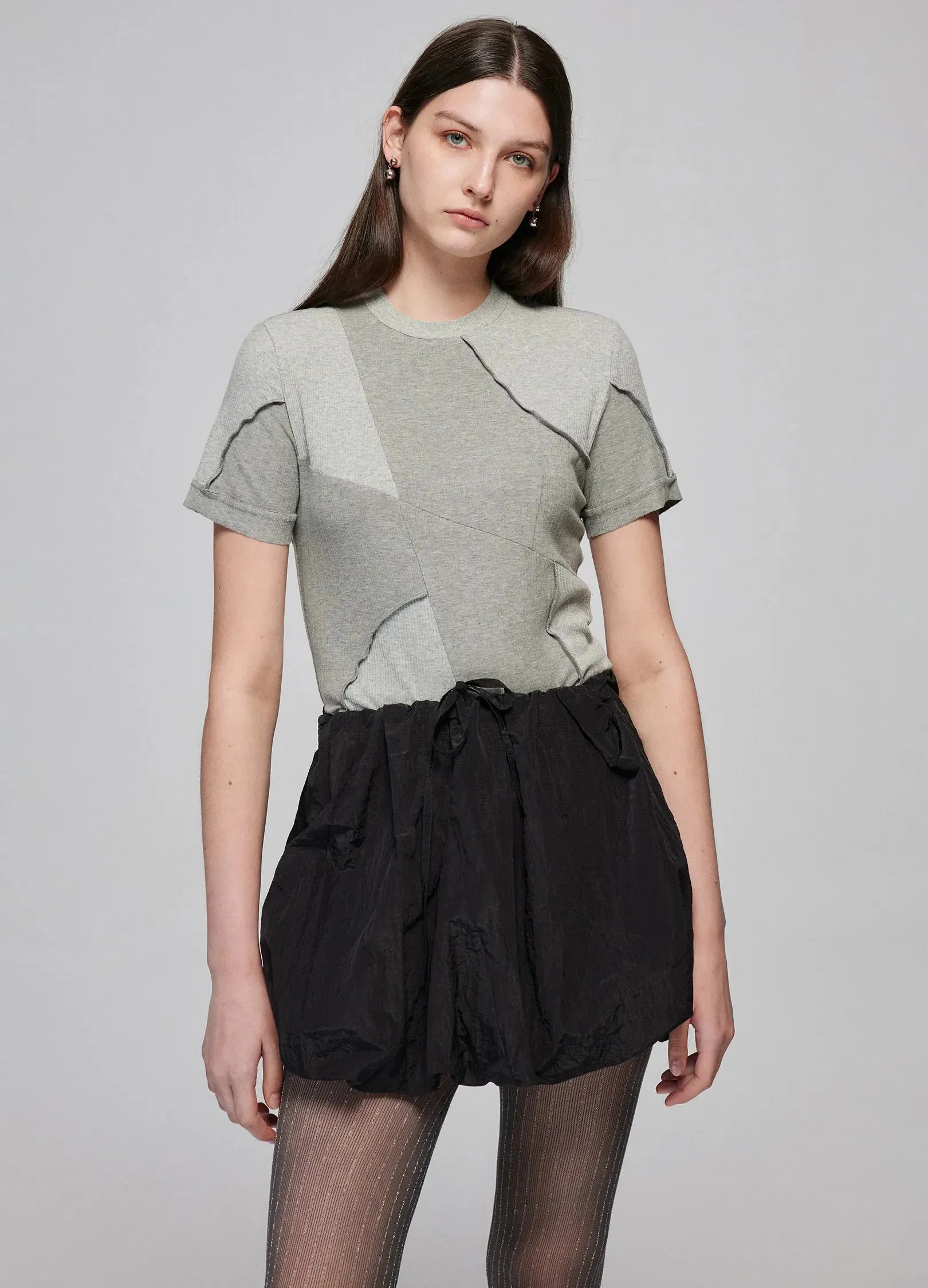 Puff Pleated Mini Skirt