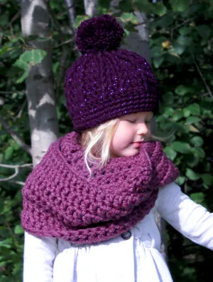 Purple plum infinity cowl winter scarf