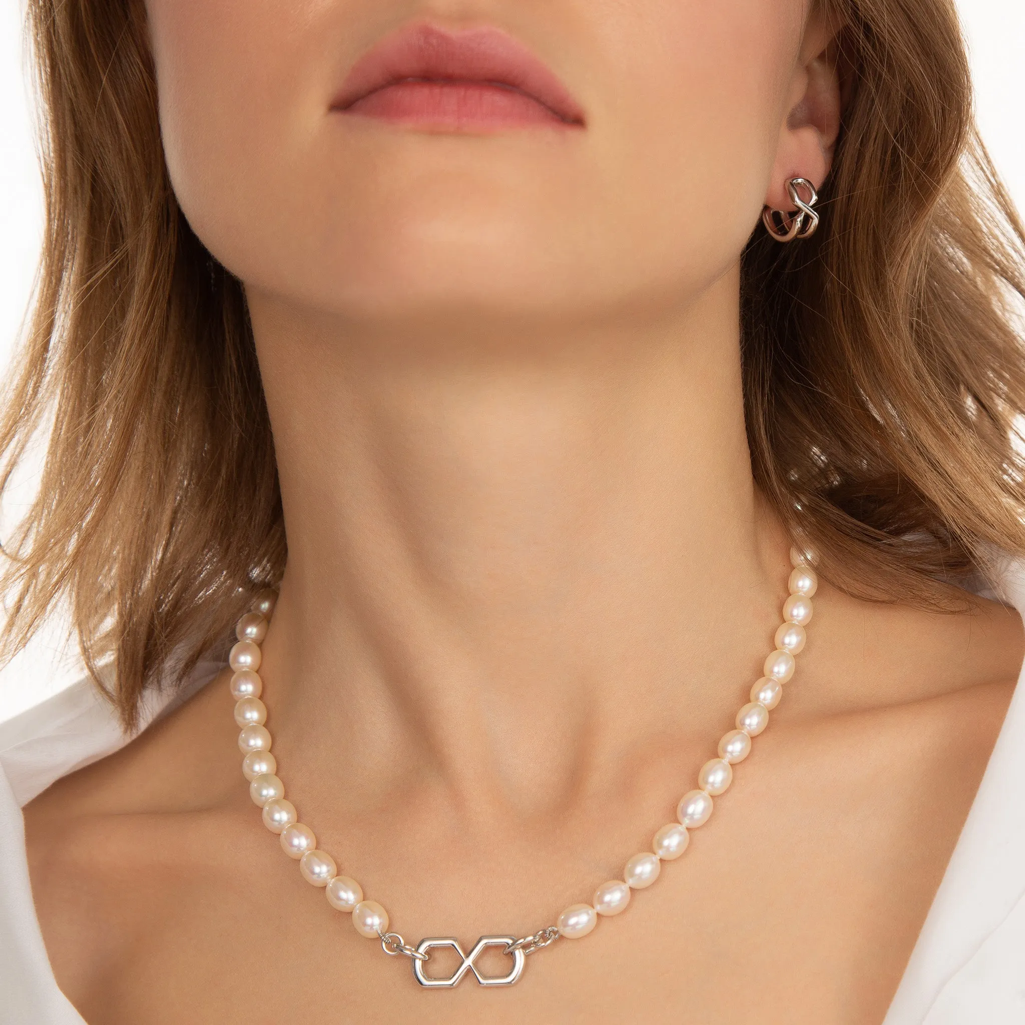 "The Symbol" Pearl Infinity Necklace