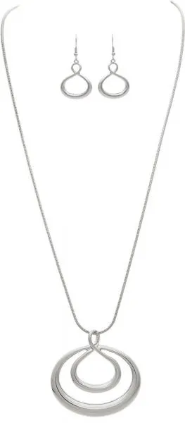 Rain - Silver Double Infinity Twist Necklace