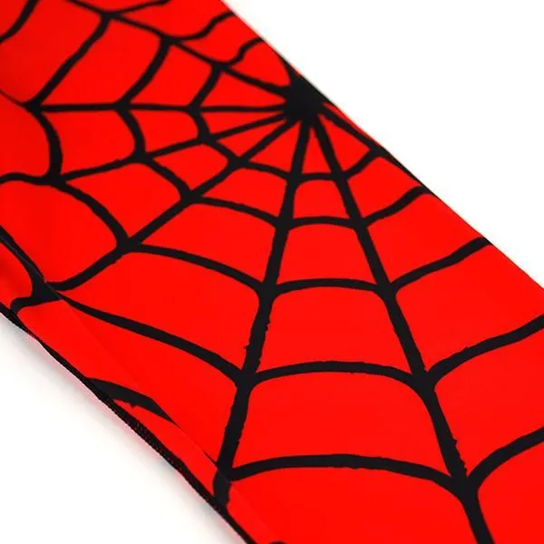 Red Web Pattern Compression 3/4 tights / leggings