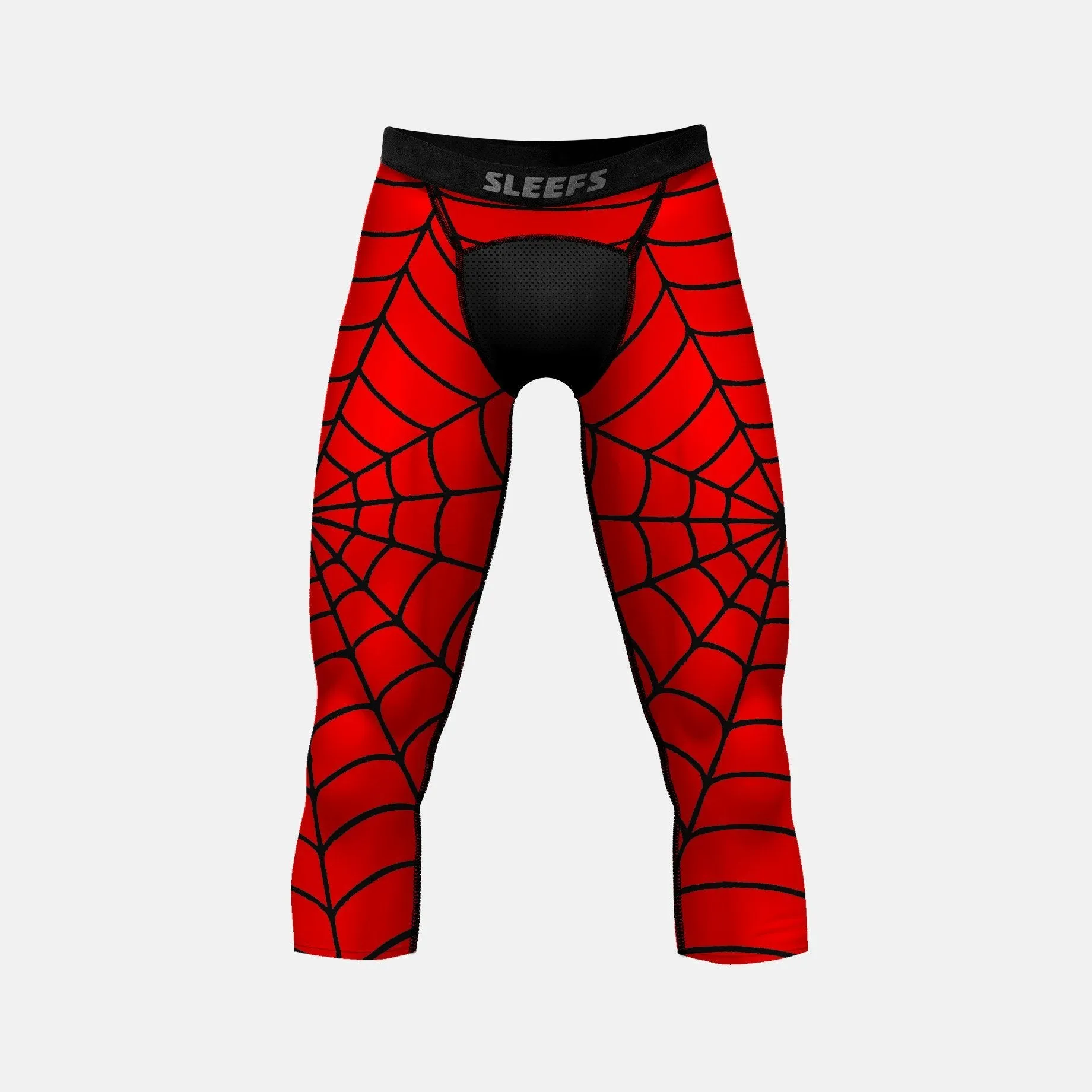 Red Web Pattern Compression 3/4 tights / leggings