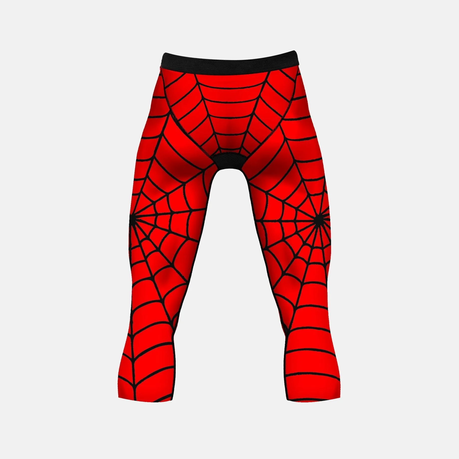 Red Web Pattern Compression 3/4 tights / leggings