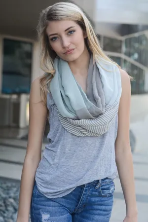 Seafoam Colorblock Infinity Scarf