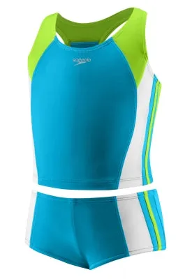 SPEEDO Girls Infinity Splice 2-PC. Boyshort (4-6X)