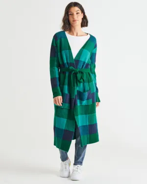 SWIFT CARDIGAN - GREEN/BLUE CHECK