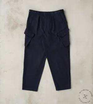 Swiss Army Cargo Trousers - Abraham Moon® Navy Merino Twill