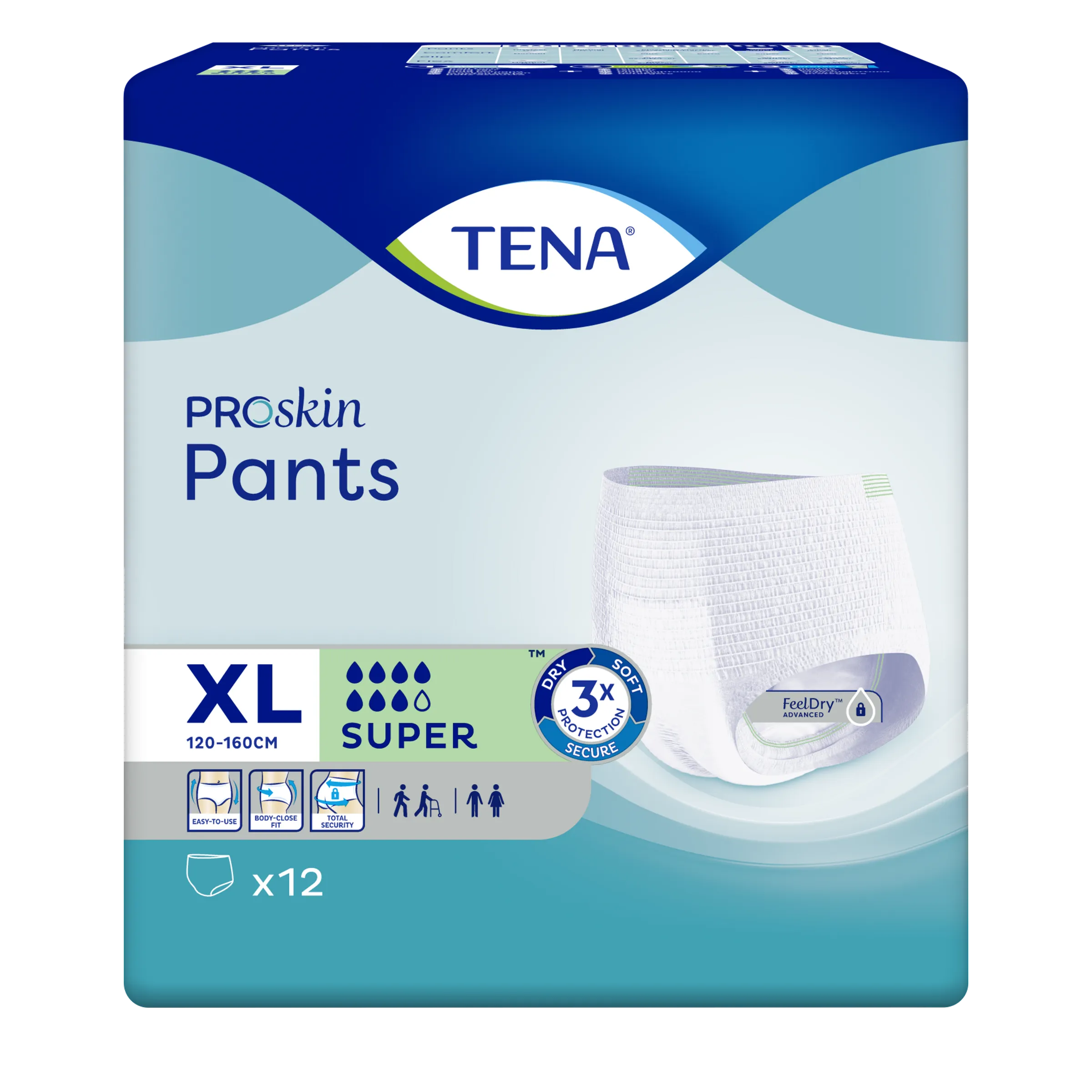 Tena Proskin Pants Super XL 12 - Comfortabele incontinentiebroekjes met FeelDry technologie