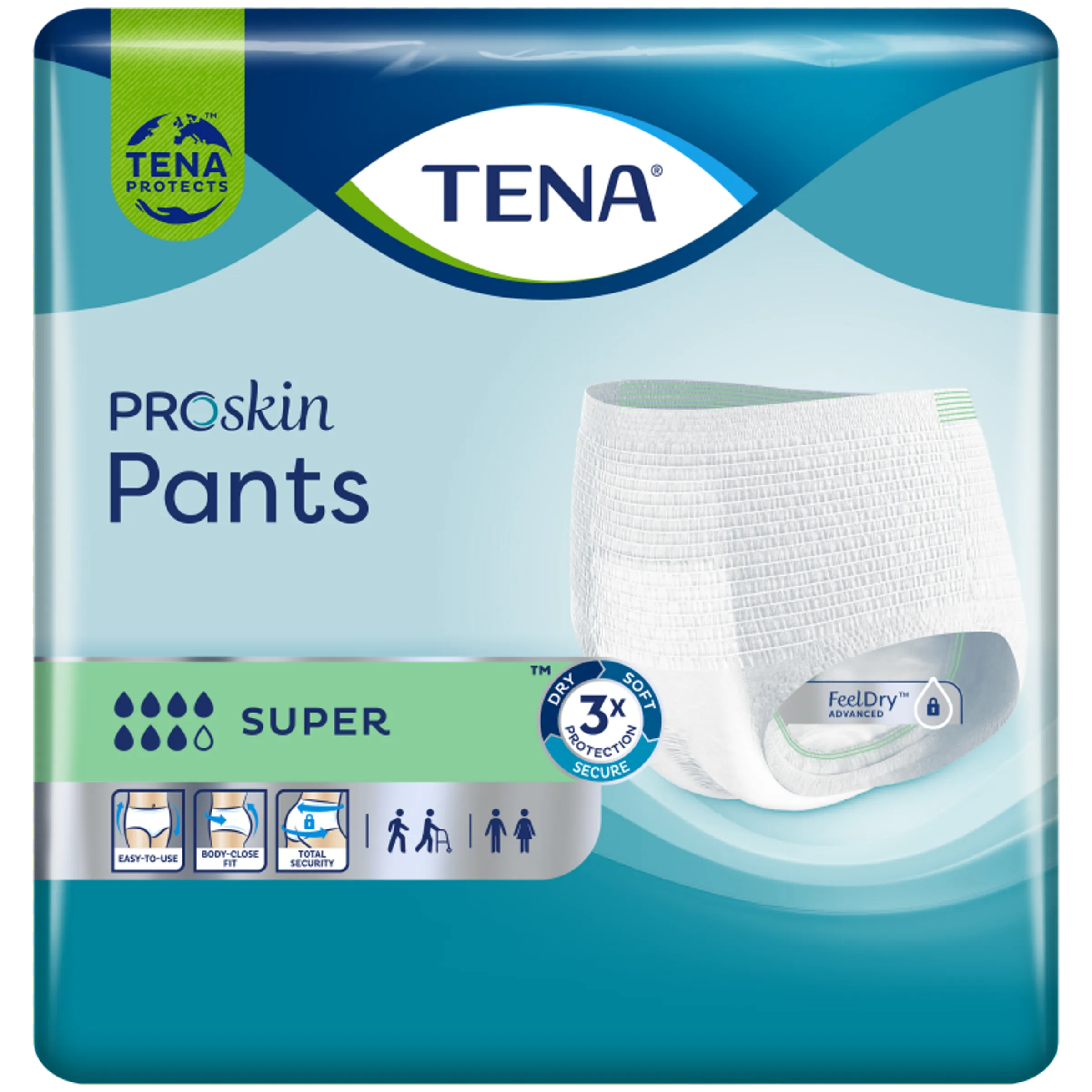 Tena Proskin Pants Super XL 12 - Comfortabele incontinentiebroekjes met FeelDry technologie