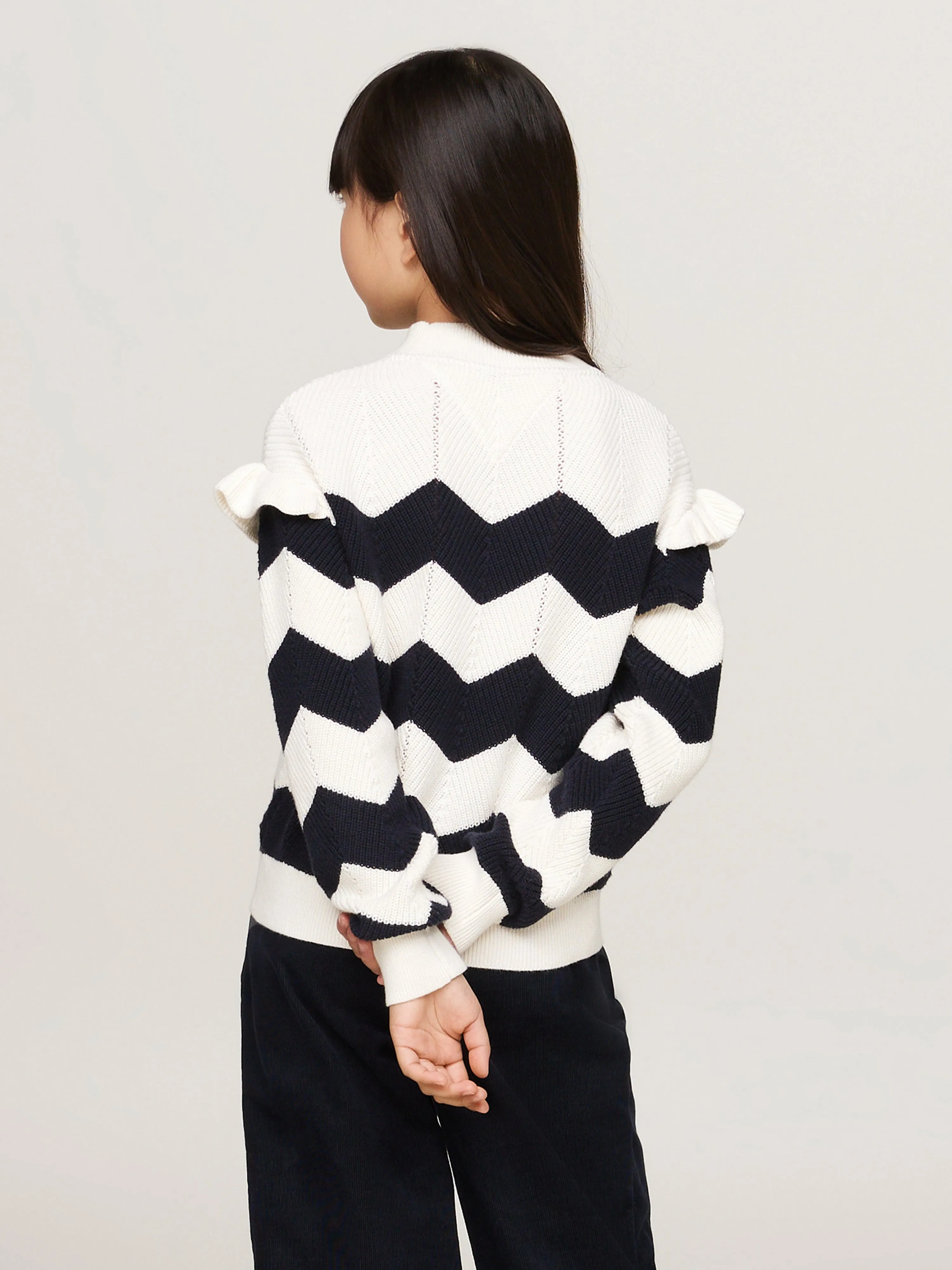 Tommy Hilfiger Girls Wavy Stripe Jumper in Multicolour