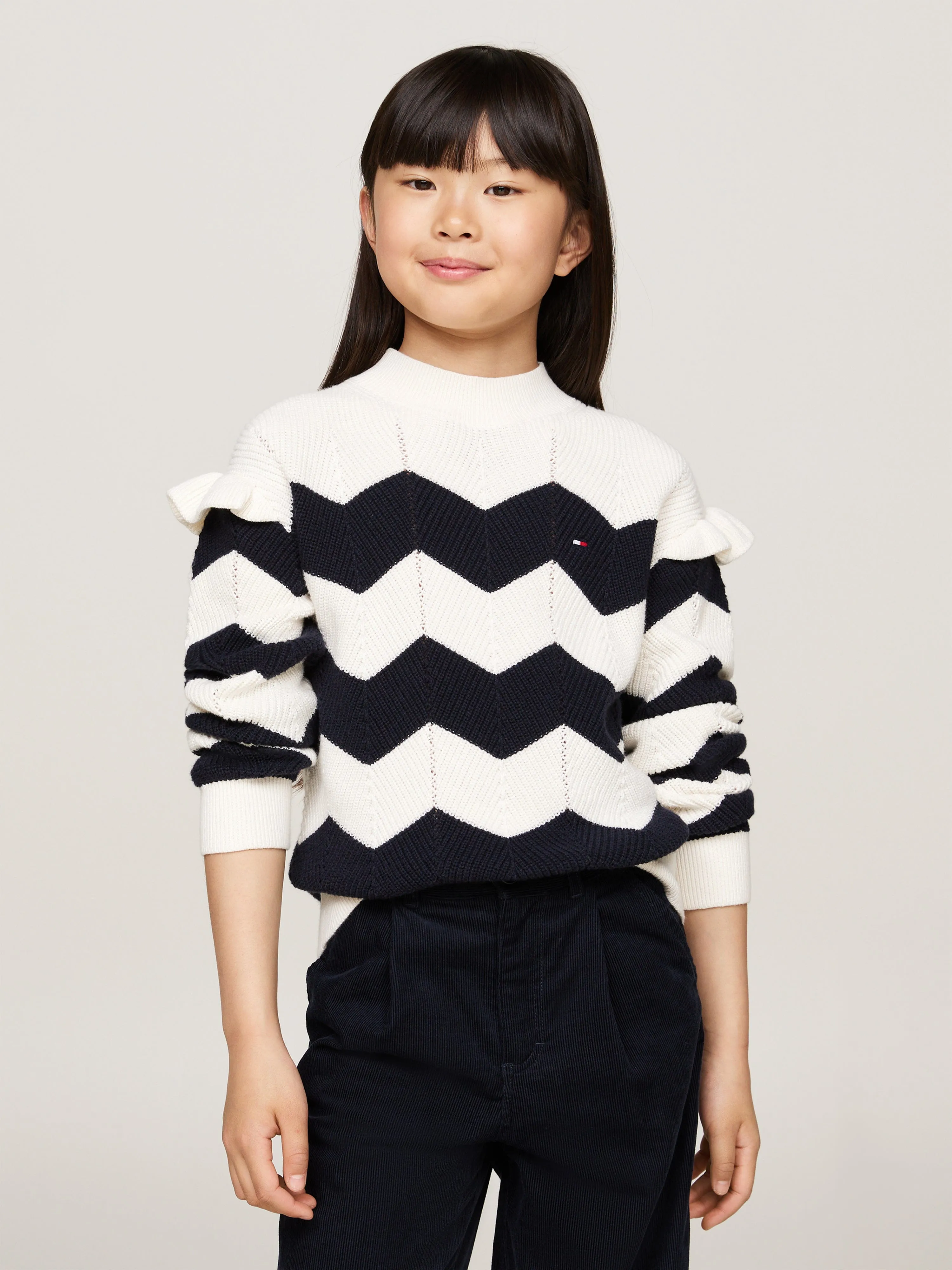 Tommy Hilfiger Girls Wavy Stripe Jumper in Multicolour