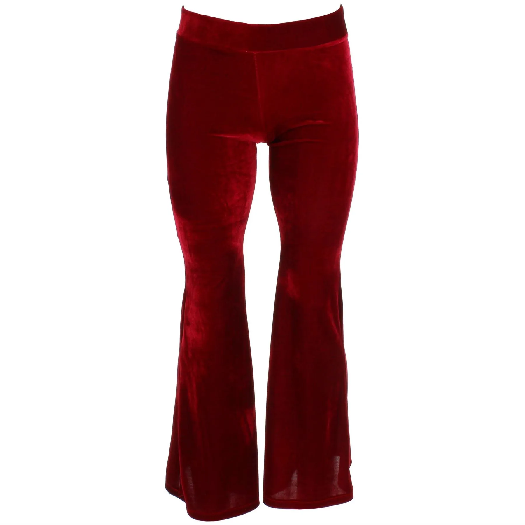 Velvet Flares Trousers - Red